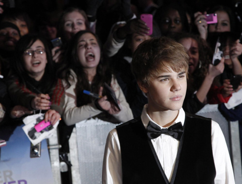 London premiere of film 'Justin Bieber: Never Say Never'