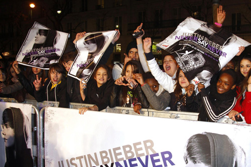 Screening of film 'Justin Bieber: Never Say Never' in Paris