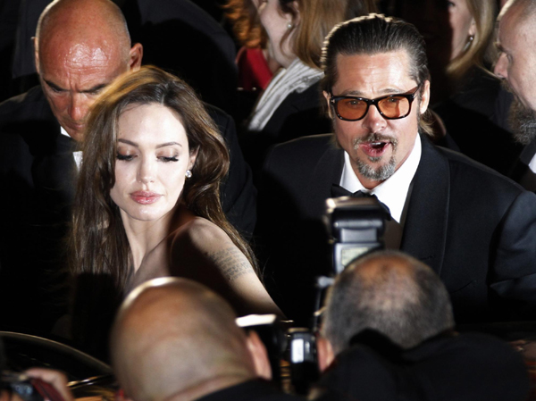 Pitt and Jolie at screening of film 'The Tree of Life' at 64th Cannes Film Festival
