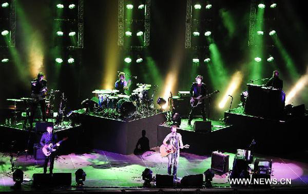 British pop singer James Blunt performs in Beijing