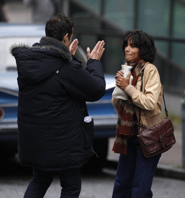 Halle Berry at set of movie 'Cloud Atlas' in Glasgow