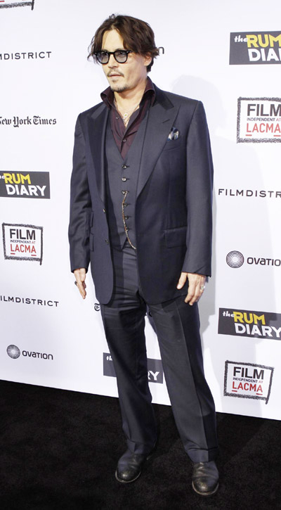 Johnny Depp at premiere of 'The Rum Diary'