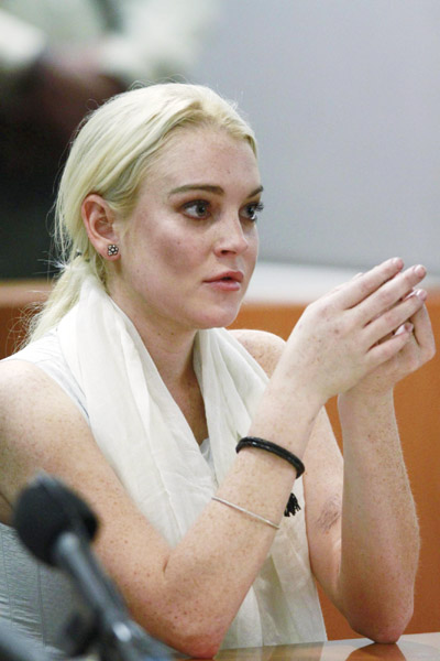 Lindsay Lohan attends hearing in LA