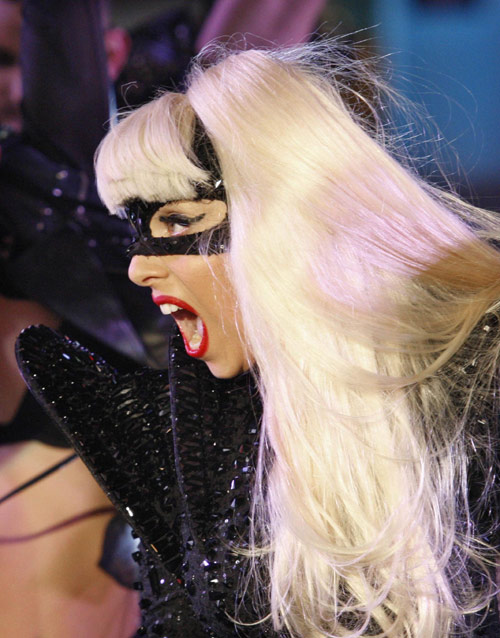 Lady Gaga performs during New Year's Eve celebrations in Times Square