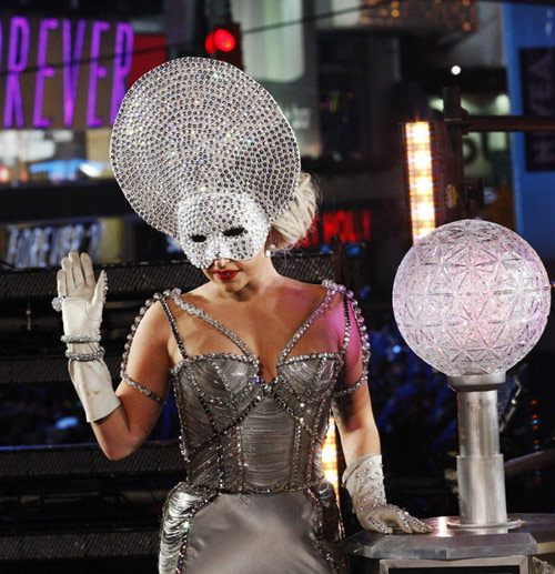 Lady Gaga performs during New Year's Eve celebrations in Times Square