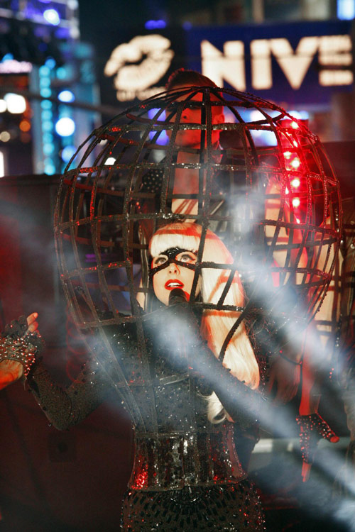 Lady Gaga performs during New Year's Eve celebrations in Times Square