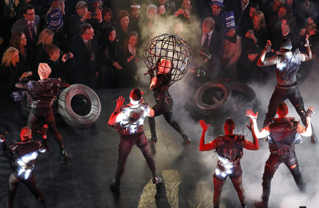 Lady Gaga performs during New Year's Eve celebrations in Times Square