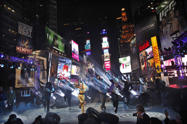 Lady Gaga performs during New Year's Eve celebrations in Times Square