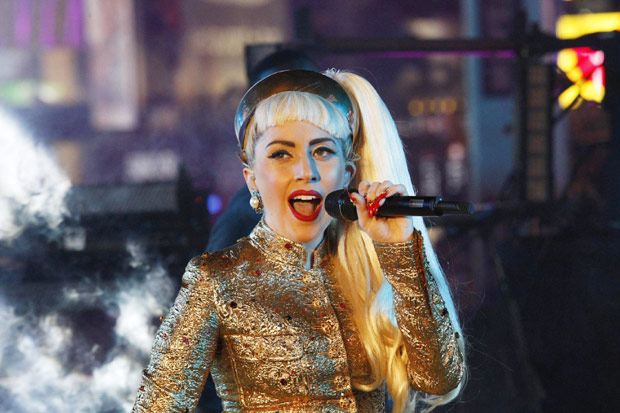 Lady Gaga performs during New Year's Eve celebrations in Times Square