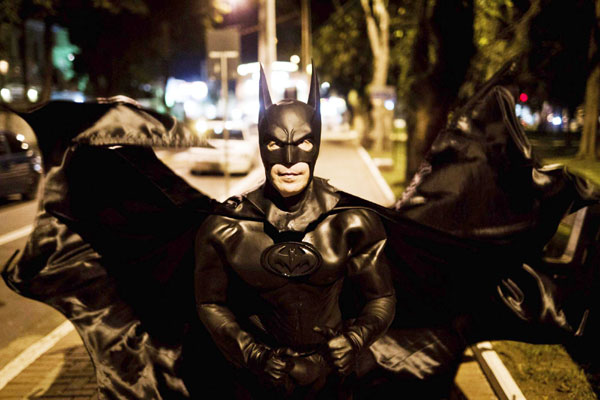 Batman patrols streets in Brazil