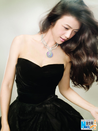 Tang Wei models for jewelry designed by herself