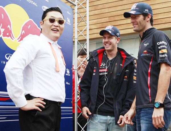 Psy brings 'Gangnam Style' to F1