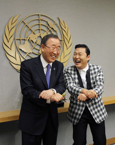 UN chief meets South Korean pop star