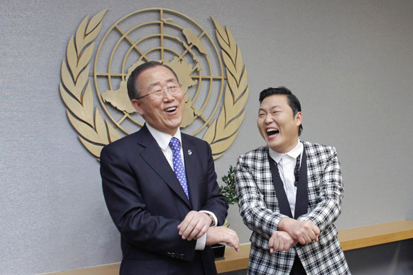 UN chief meets South Korean pop star