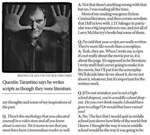 Filmmaker Tarantino creates his own genre