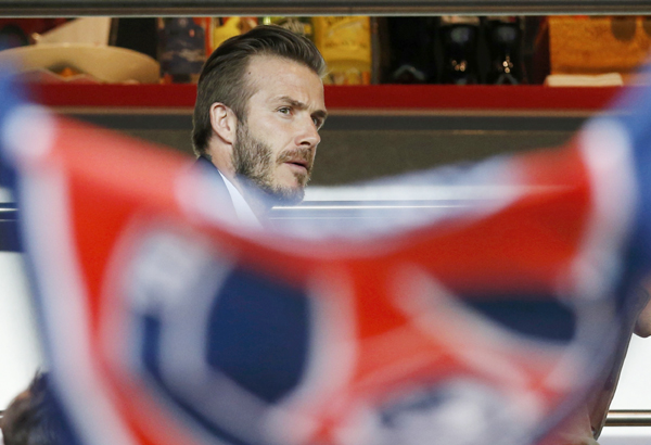 David Beckham at soccer match