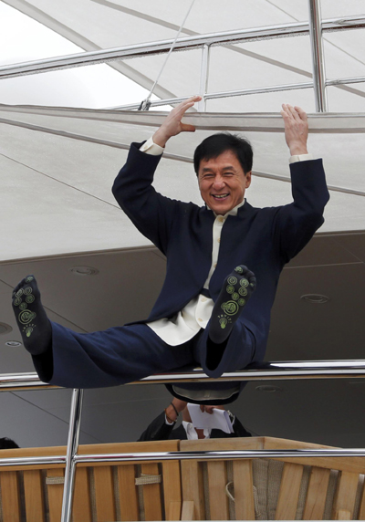 Jackie Chan promotes 'Skiptrace' in Cannes
