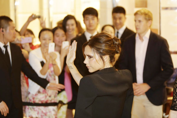 Victoria Beckham promotes fashion line in Beijing