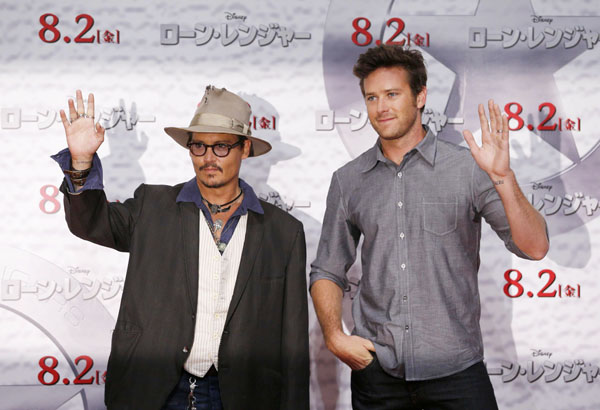 Depp promotes 'The Lone Rangers' in Tokyo