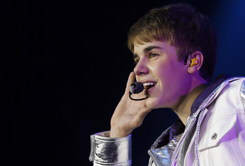 Justin Bieber performs during concert in Belgium