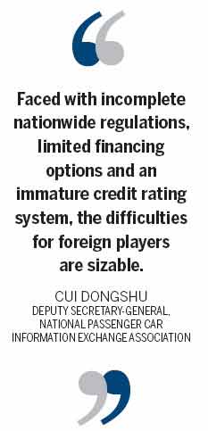 Slow ride for foreign car rentals