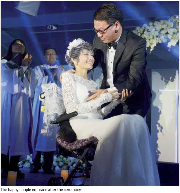 Brave bride's joyful day