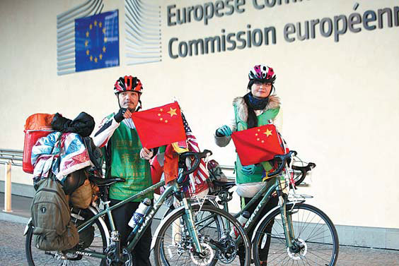 Green activists pedal around the world