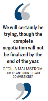 On standby for trade pact discussions as investment treaty talks reach tough stage