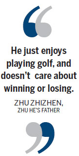 Promising golfer, 7, is having a ball