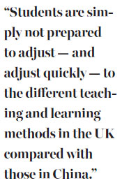 Chinese must adapt to UK 'study shock'