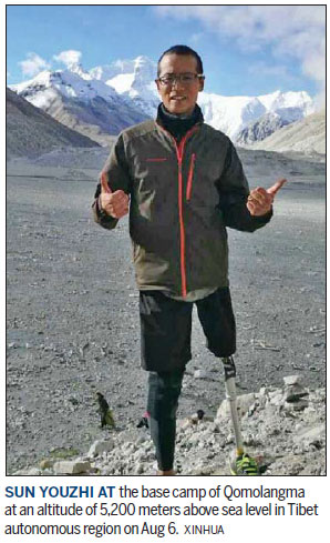 Cyclist with one leg completes 2,800-km mountain ride