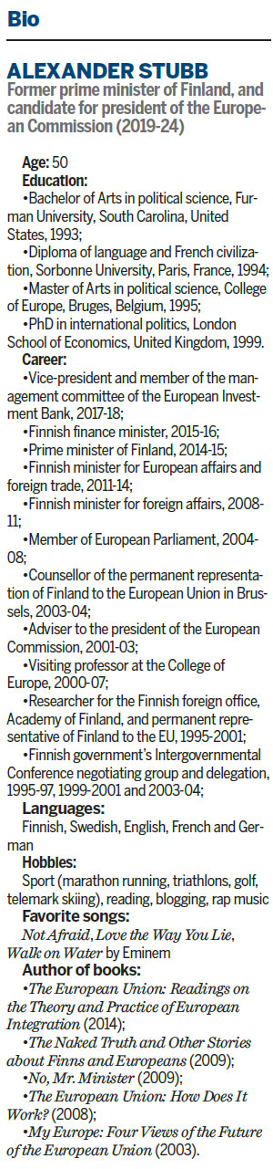 Candidate for EU president touts free trade