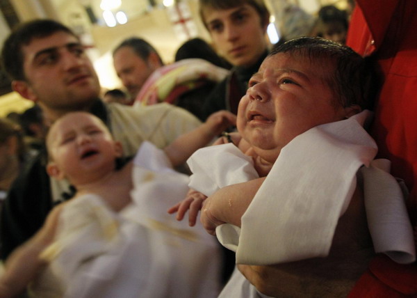 Mass baptism ceremony in Georgian capital