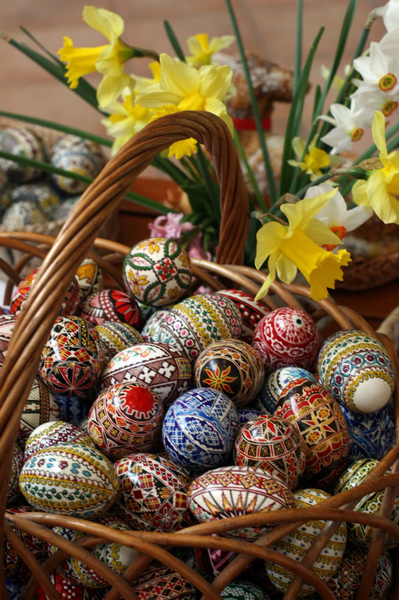 Painted eggs prepared for coming Easter