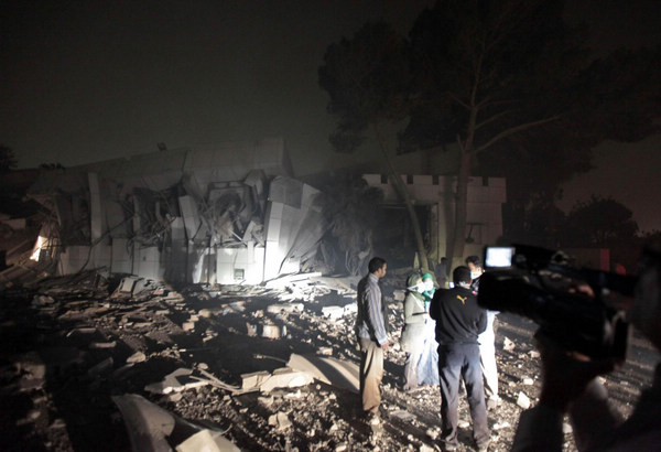 NATO airstrikes level Gadhafi's office