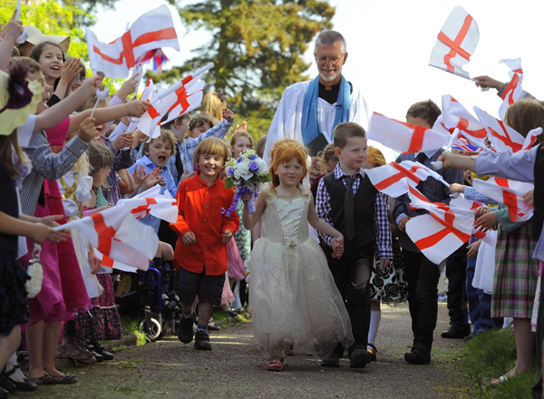 British pupils hold mock wedding ceremony