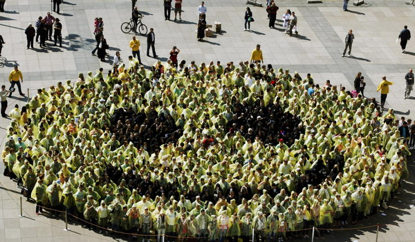 World's biggest human smiley