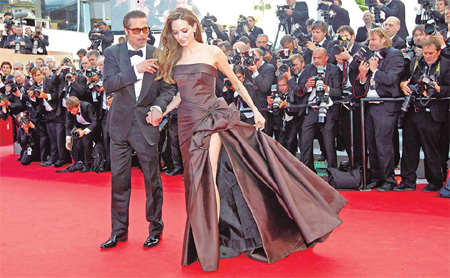 Film stars, models share Cannes catwalk