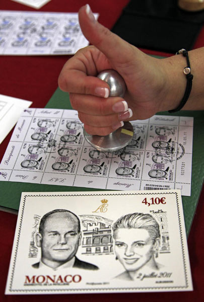 Stamps issued to mark Monaco royal wedding