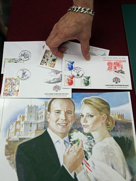 Stamps issued to mark Monaco royal wedding