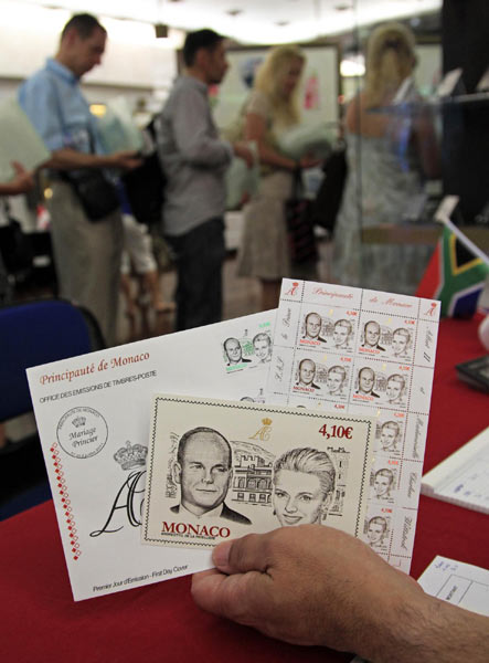 Stamps issued to mark Monaco royal wedding