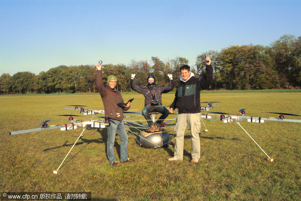 Manned electric 'Multicopter' takes off