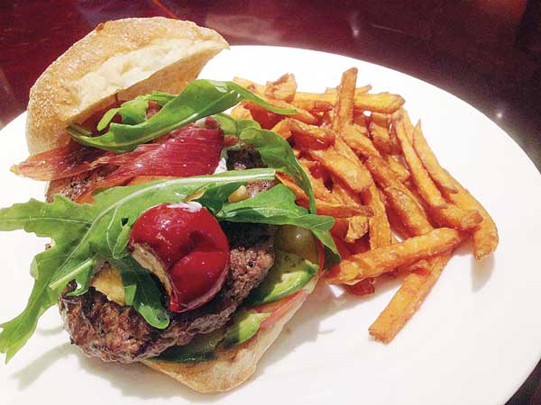 Mile-high burgers, sweet potato fries