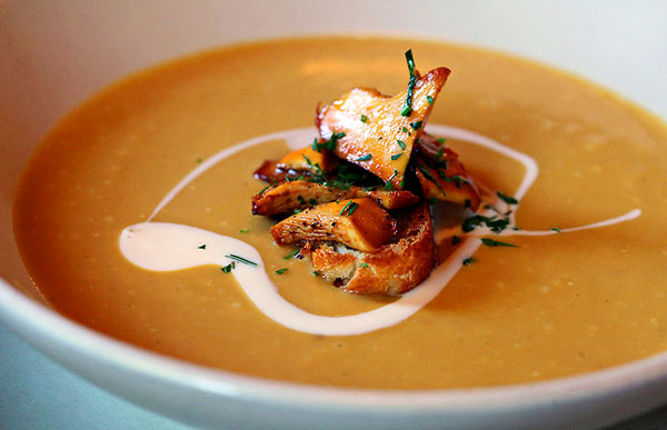 Creamy wild mushroom and parsnip soup