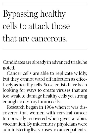 Viruses are deployed as the killers of tumors