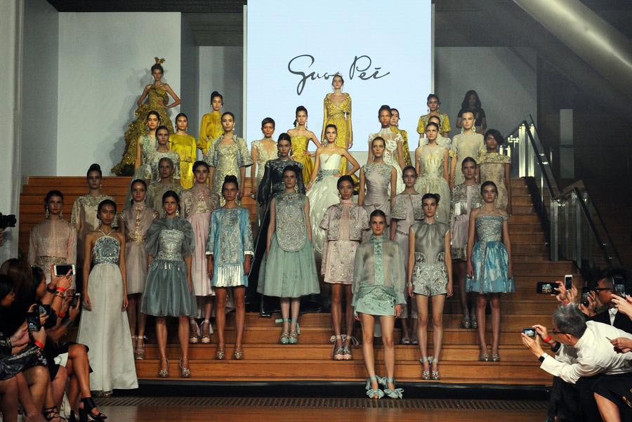 Creations by designer Guo Pei presented in Singapore