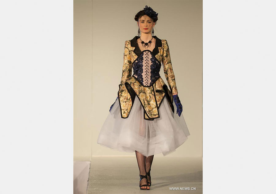 Models present creations at Corset fashion contest