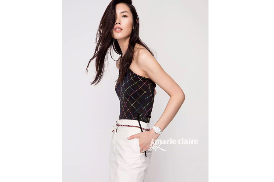 Chinese model Liu Wen poses for fashion magazine