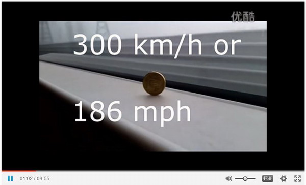 Balanced coin on high-speed train stuns global audience