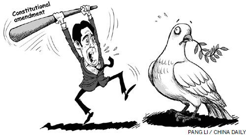 Civil society opposes Abe, wants peace